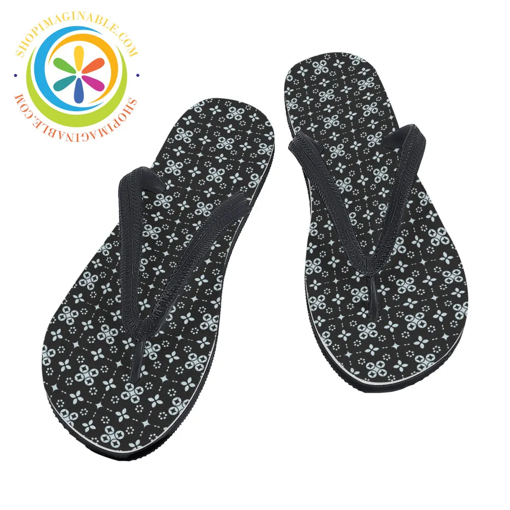 Black Batik Men's & Ladies Flip-Flops