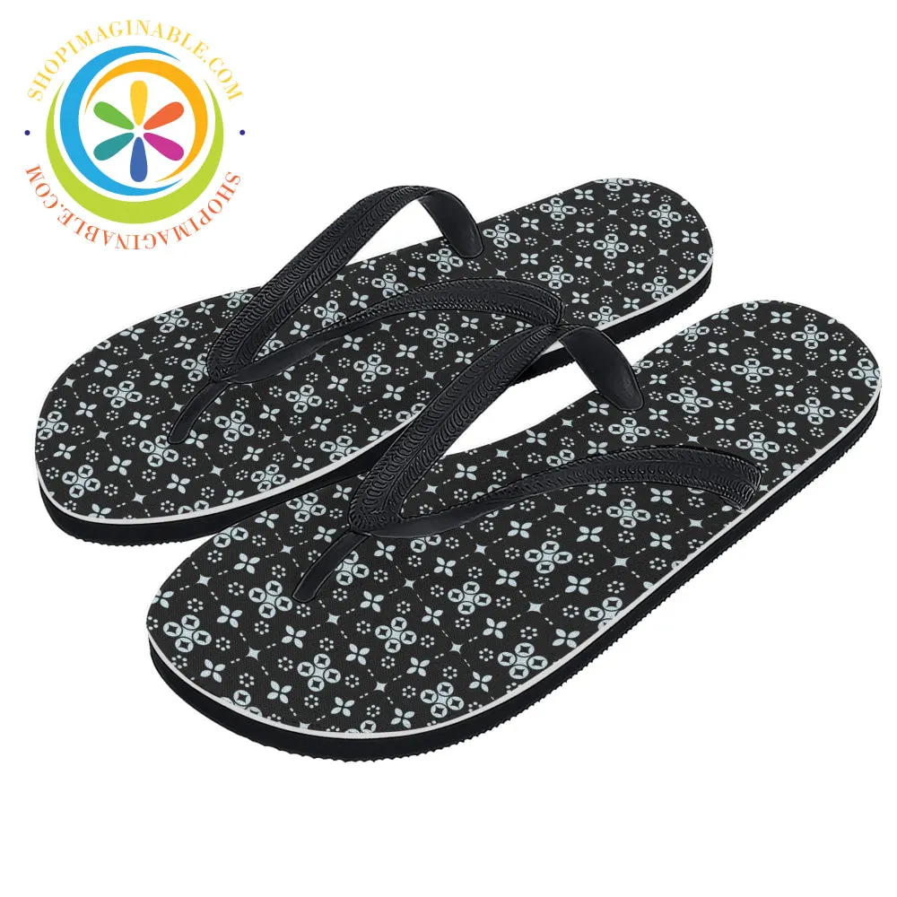 Black Batik Men's & Ladies Flip-Flops