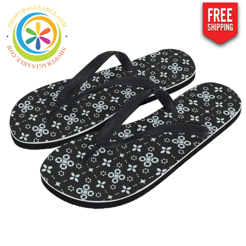 Black Batik Men's & Ladies Flip-Flops