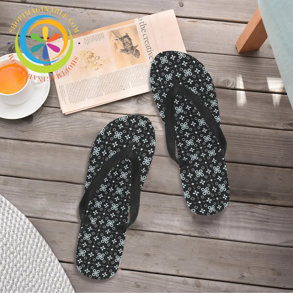 Black Batik Men's & Ladies Flip-Flops