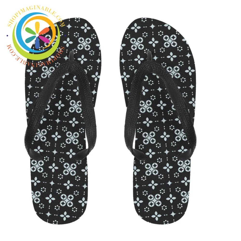 Black Batik Men's & Ladies Flip-Flops