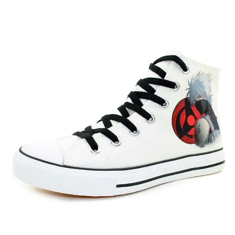 c3 men 1 Spring Anime Naruto Personalized Canvas Shoes Cool Doodle Printed High top Breathable boots for Halloween party A51105