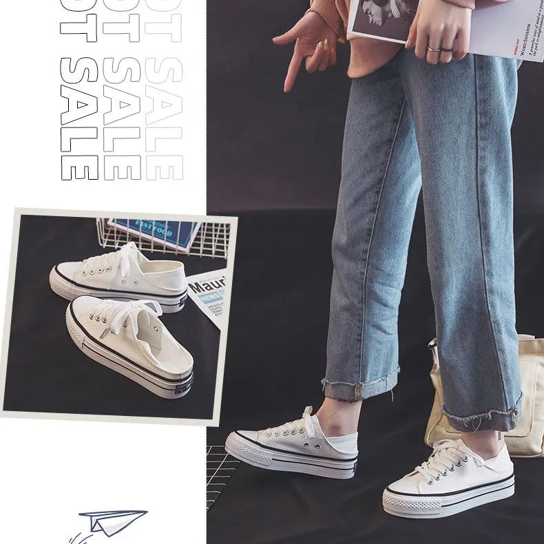 Classic Platform Dual-Wear Canvas Shoes