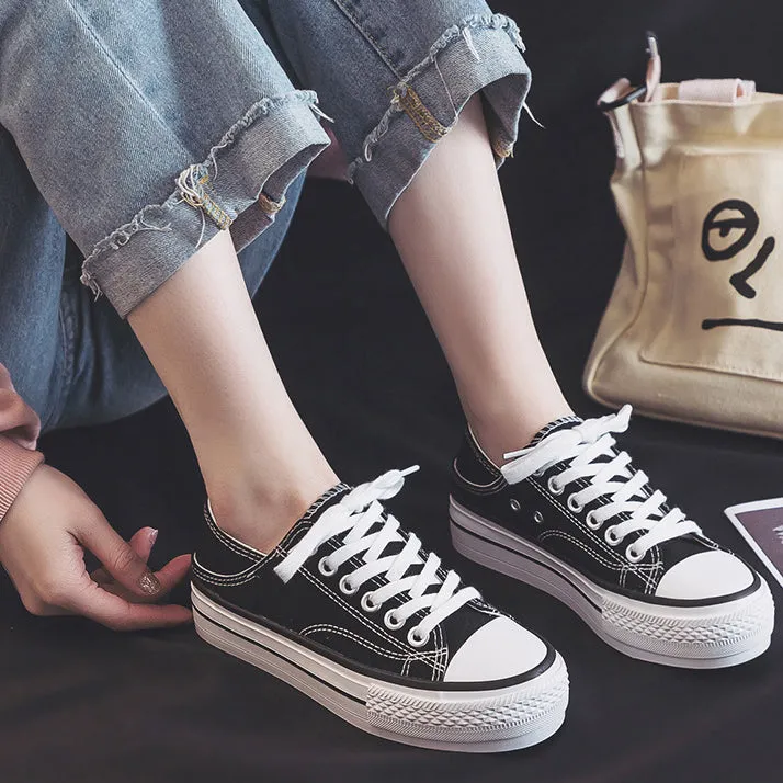 Classic Platform Dual-Wear Canvas Shoes