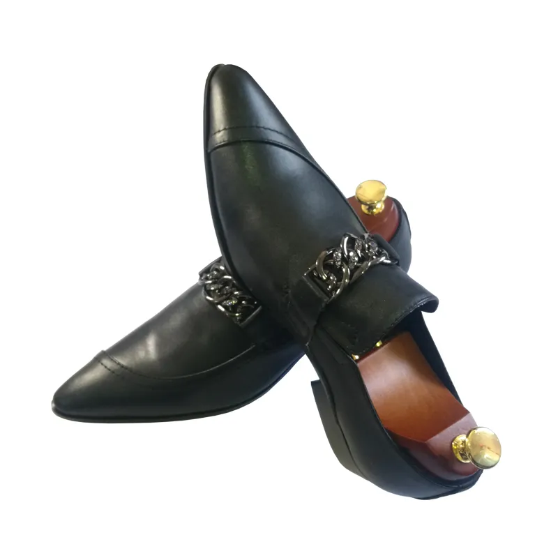 Elegant Pointed Toe Leather Men Shoes