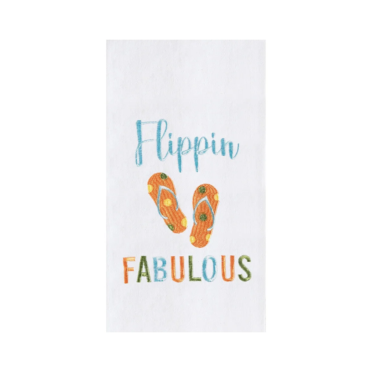 Flippin Fabulous - Embroidered Flour Sack Towel