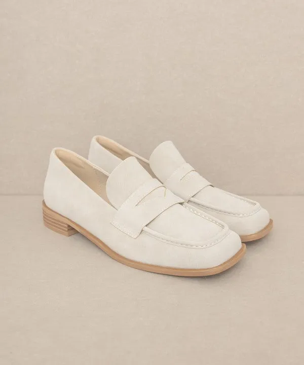 June Square Toe Penny Loafers