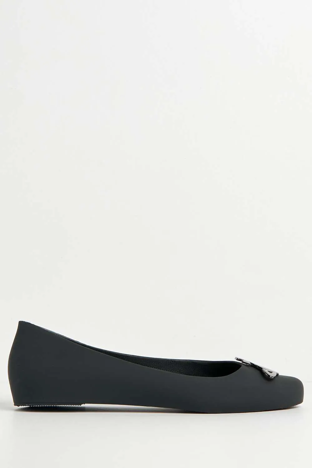 Kasen Brooch Detail Flat Loafers in Black Matt