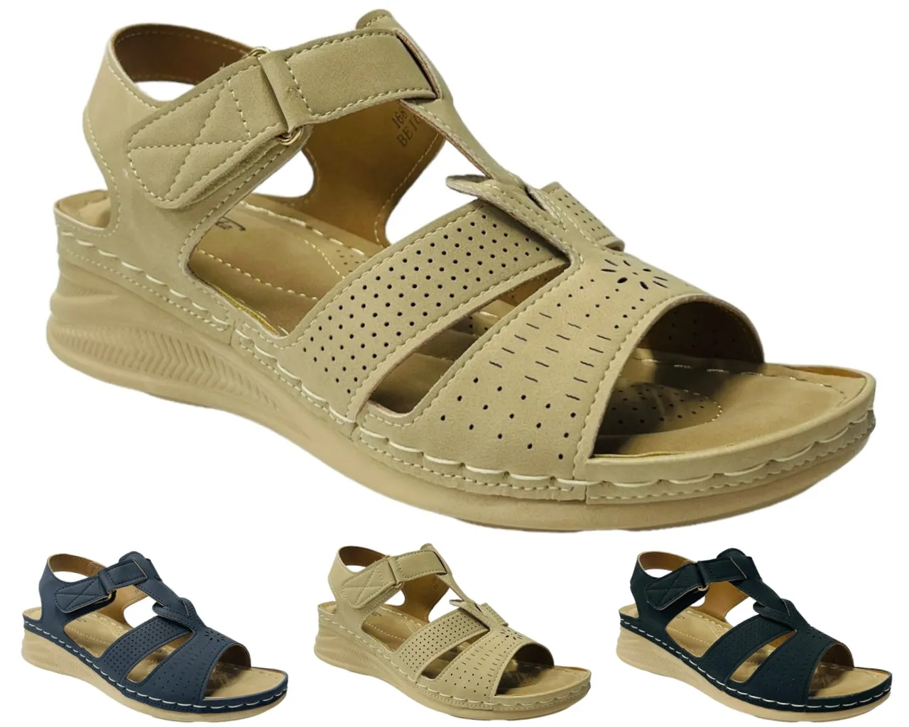 Lightweight Padded Faux Leather Sandals