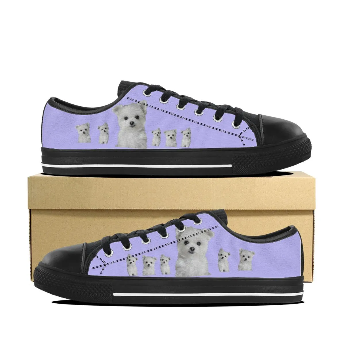 MALTESE PUPPY CANVAS SHOES