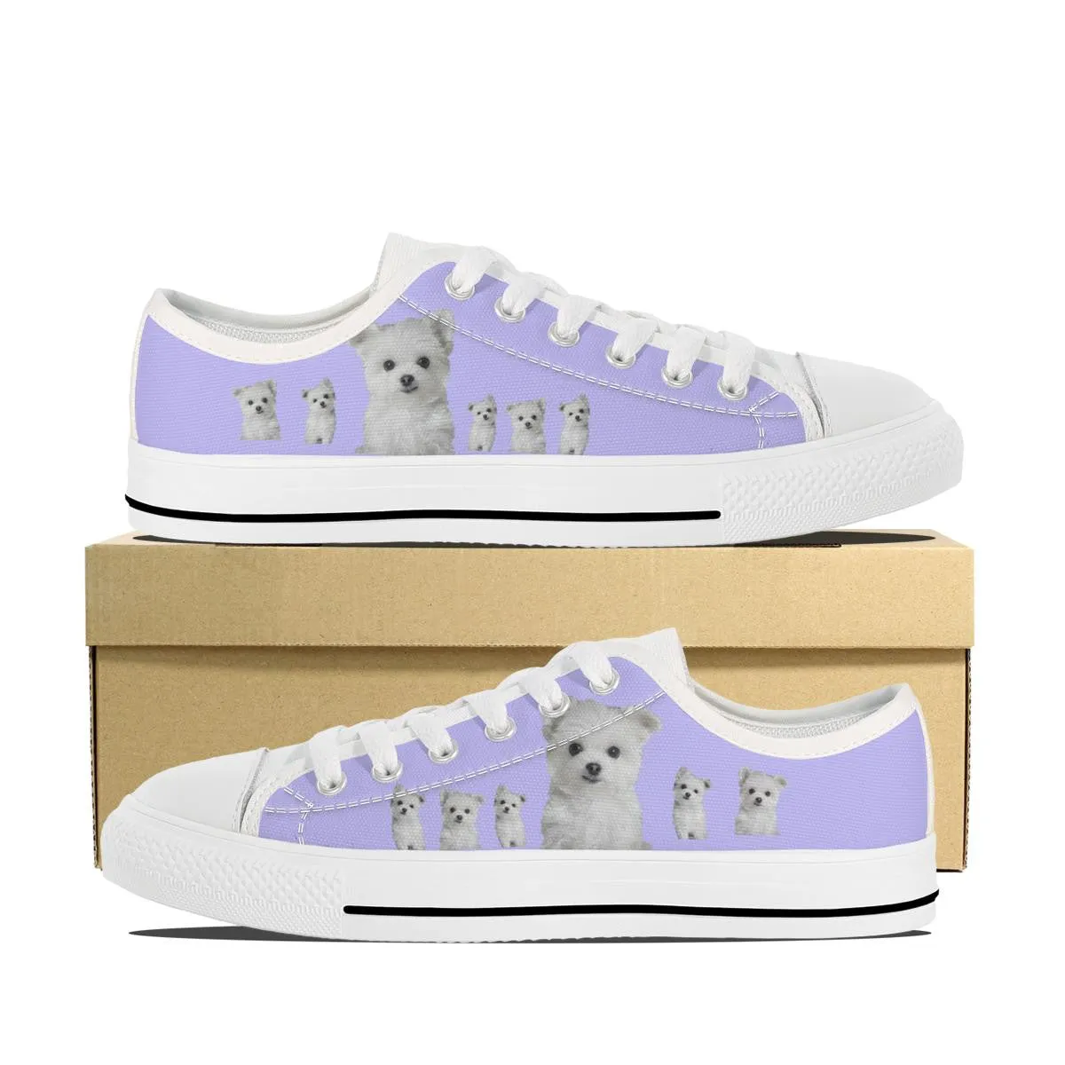 MALTESE PUPPY CANVAS SHOES