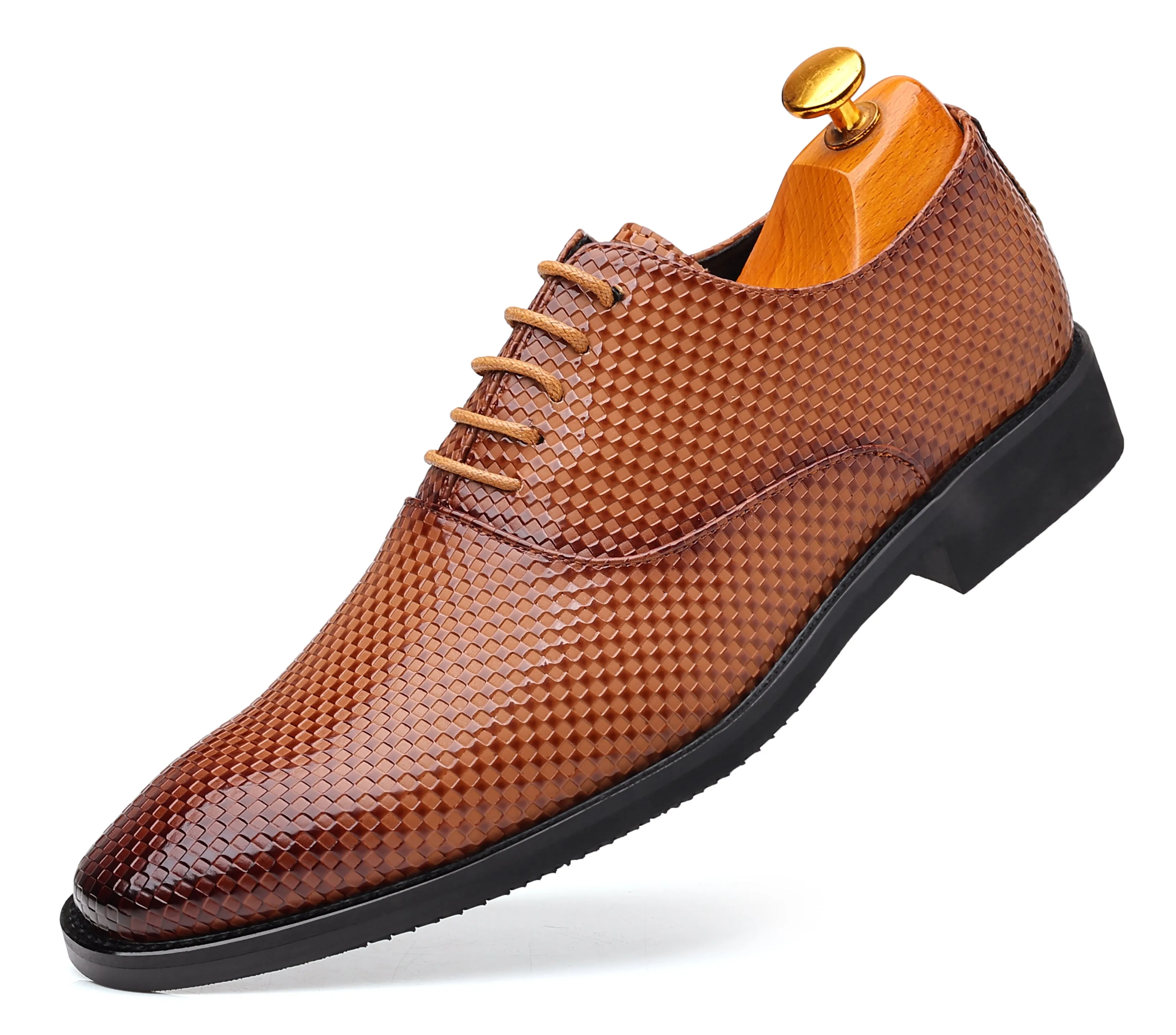 Men's All Checkered Plain Oxfords