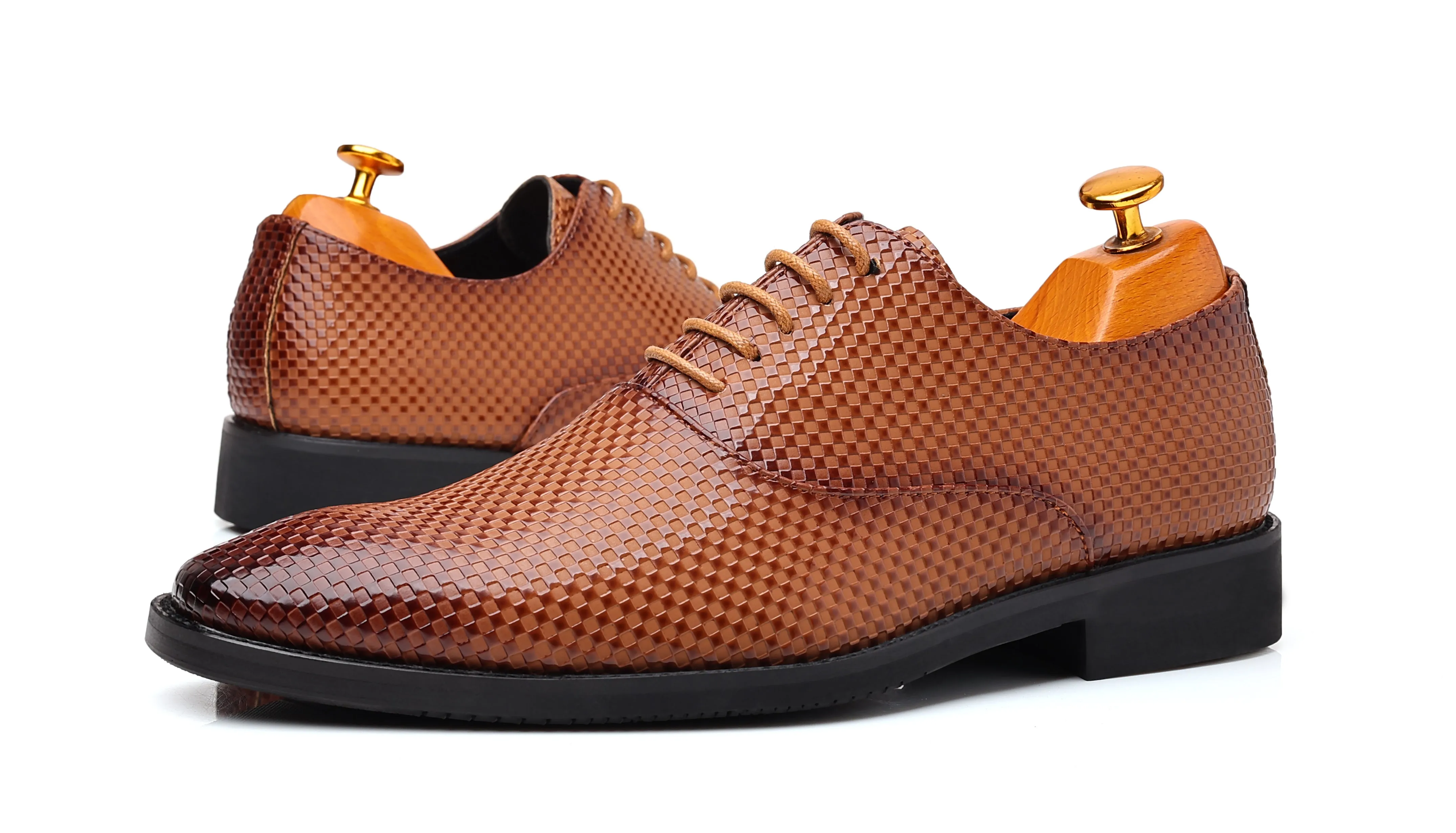 Men's All Checkered Plain Oxfords