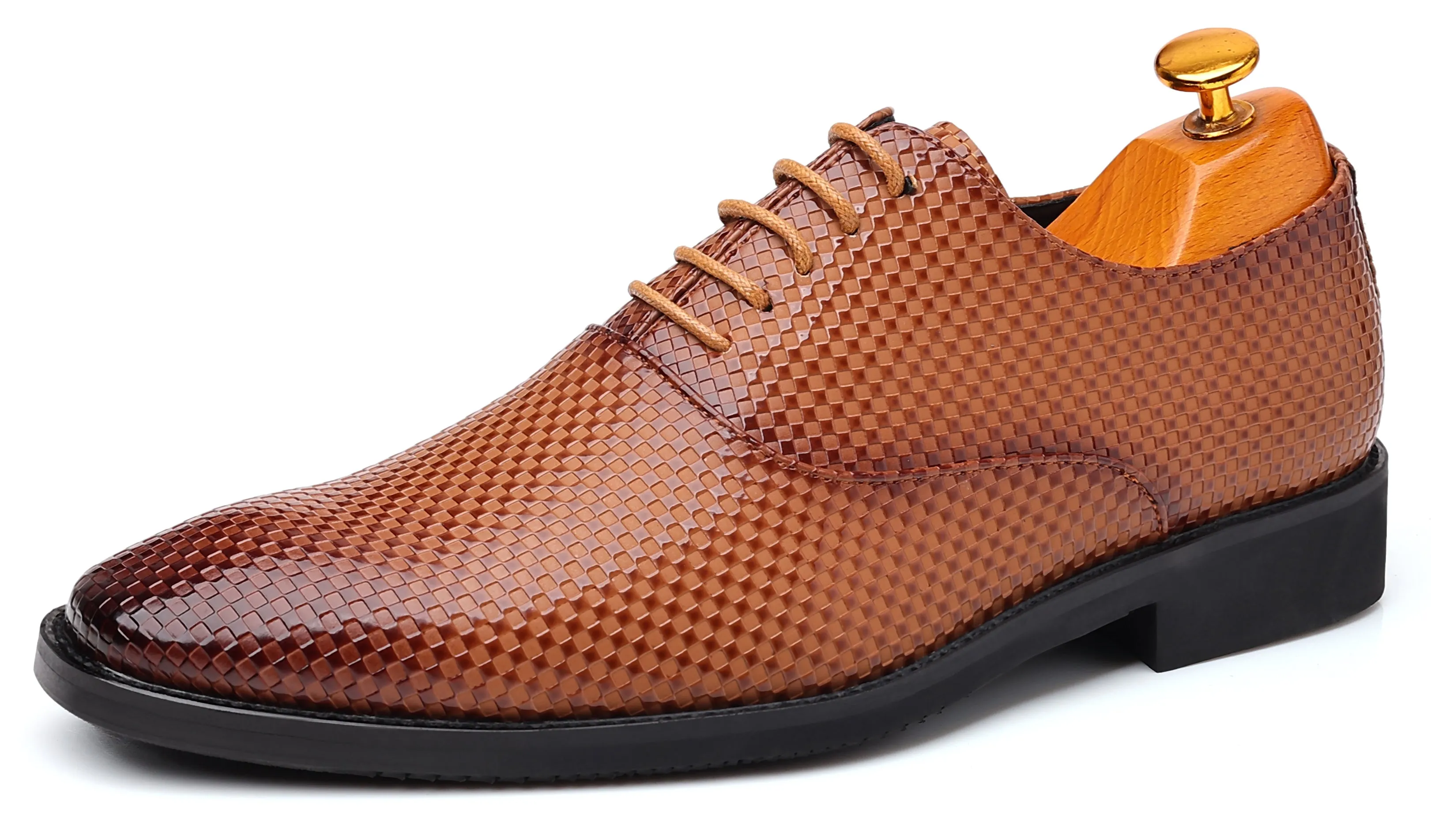 Men's All Checkered Plain Oxfords