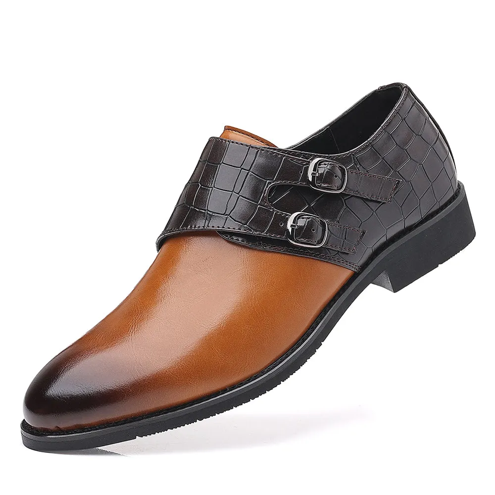 Men's Monk Strap Loafers Black Brown