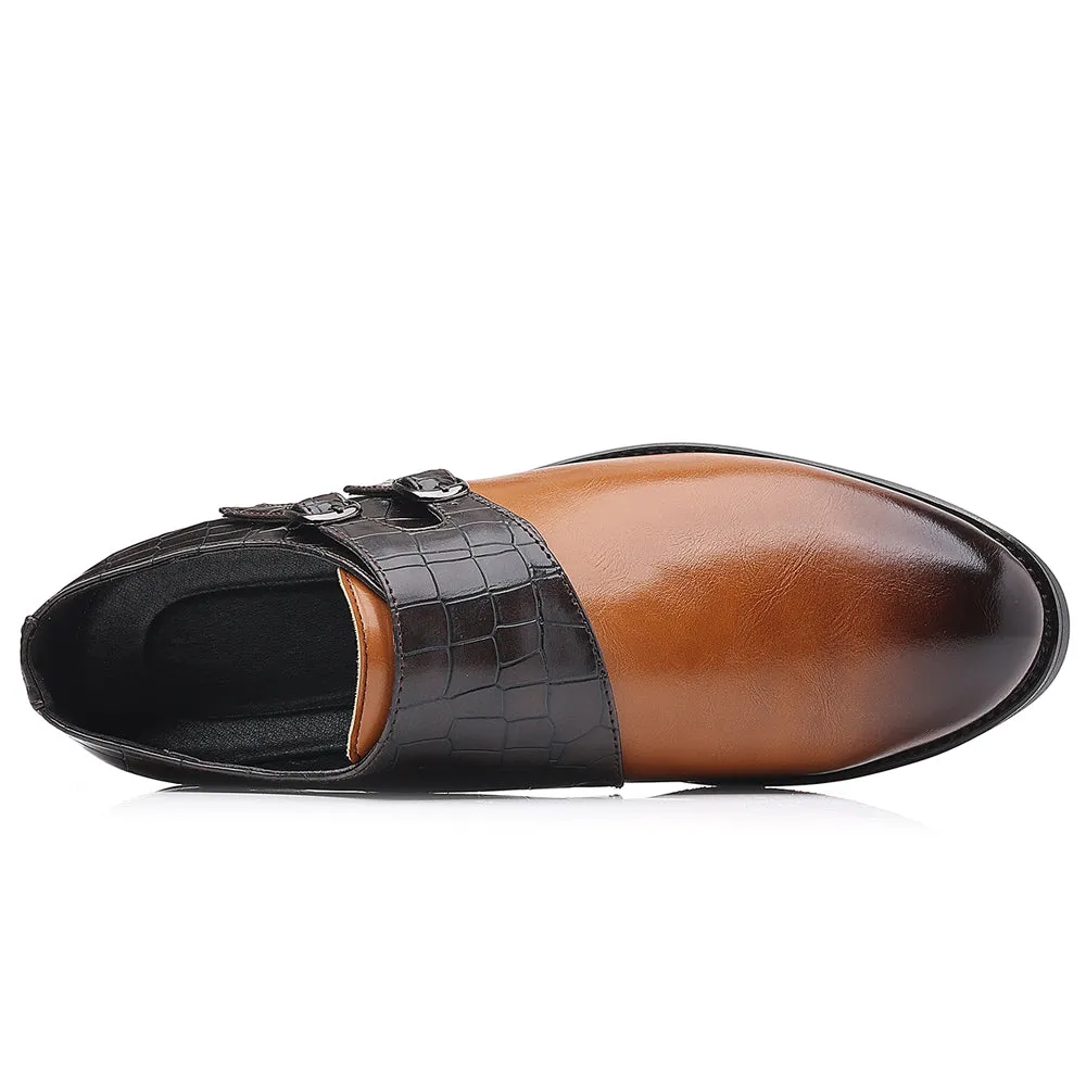 Men's Monk Strap Loafers Black Brown