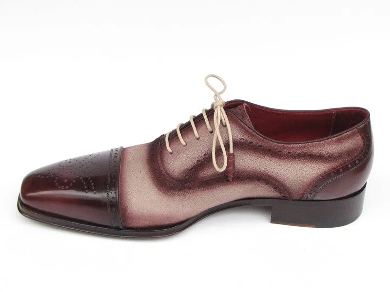 Paul Parkman Men's Bordeaux Captoe Suede Oxfords