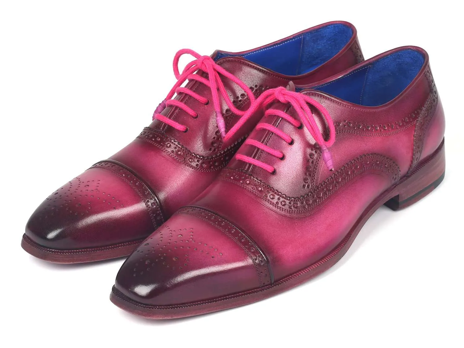 Paul Parkman Men's Captoe Oxfords Fuxia (ID#024-FUX)