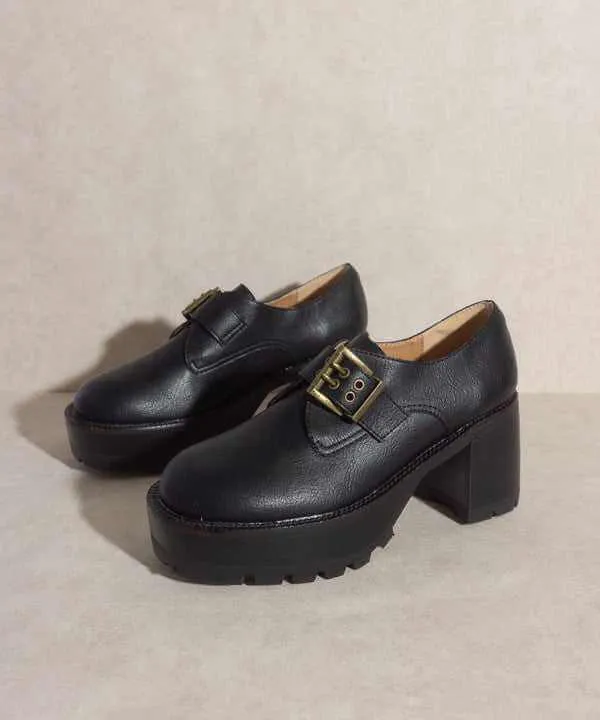 Sarah Buckled Platform Loafers