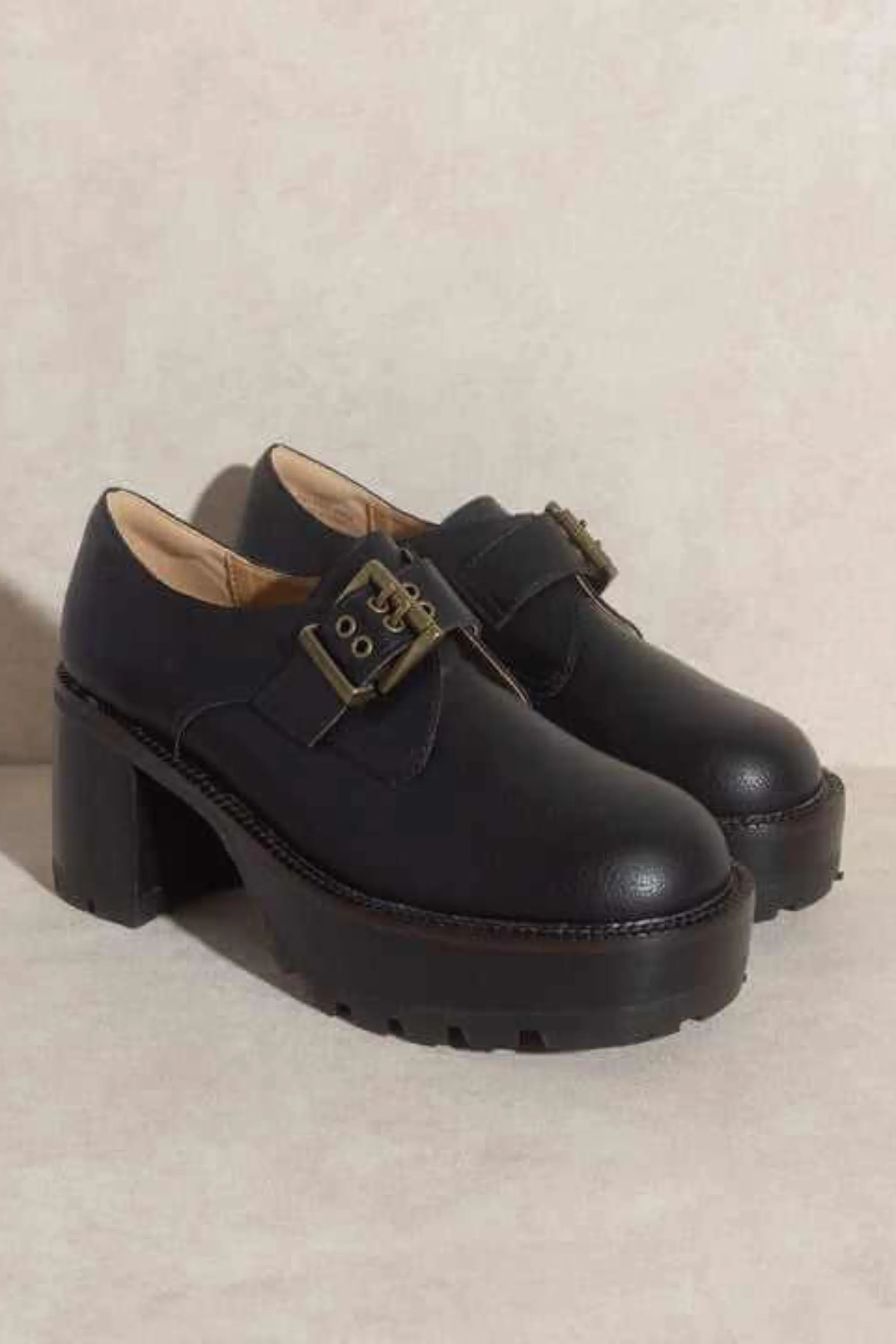 Sarah Buckled Platform Loafers