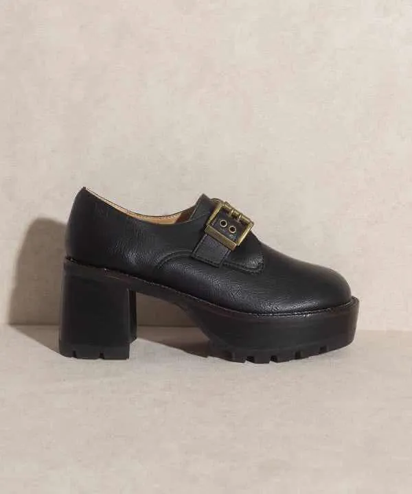 Sarah Buckled Platform Loafers