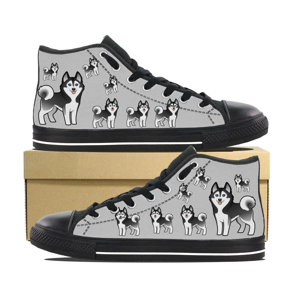 SIBERIAN HUSKY CANVAS SHOES