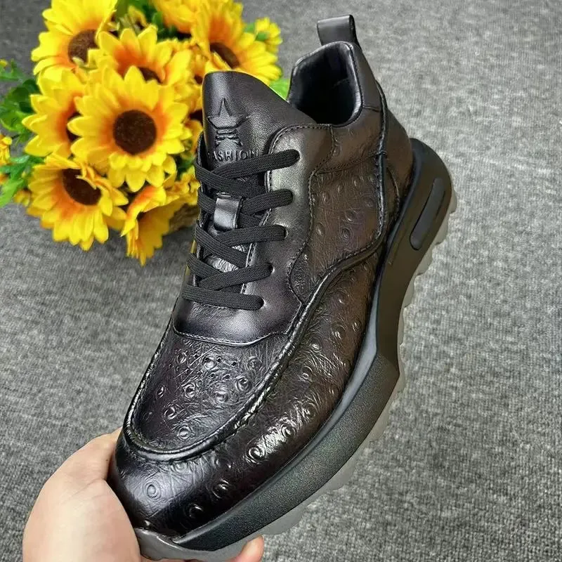 Trendy Genuine Leather Sneakers