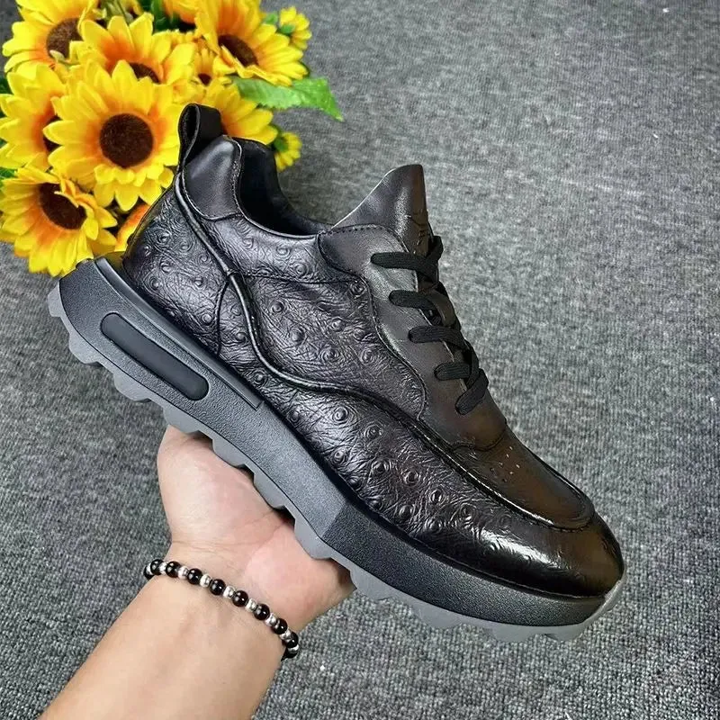 Trendy Genuine Leather Sneakers