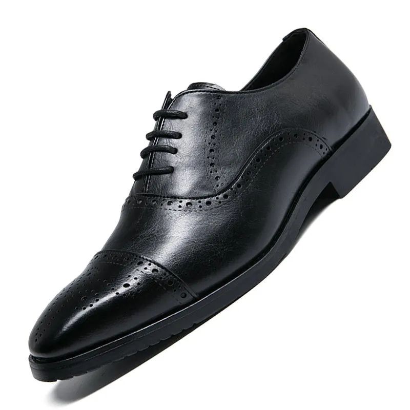 West Louis™ Whole Cut Fashion Pointed Toe Business Dress Shoes