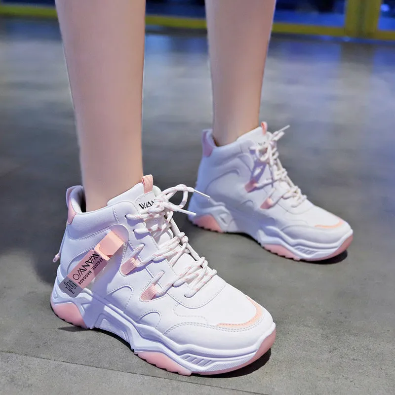 Women White Ankle Trainers